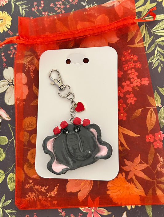 Red Bow Elephant Keychain/Purse Charm