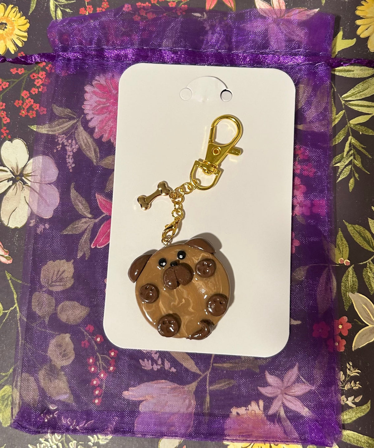 Brown Dog Keychain/Purse Charm