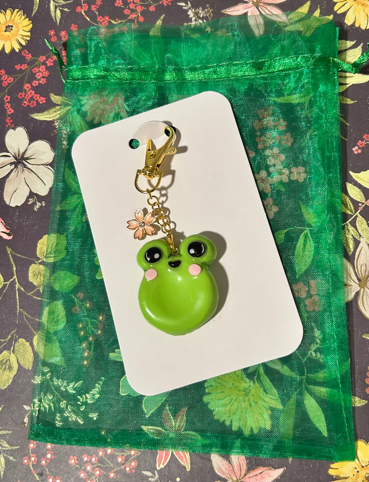 Flower Frog Keychain/Purse Charm