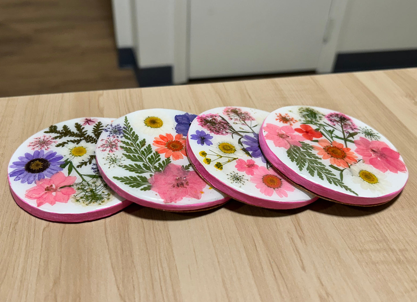 Pink Starburst Coaster Set