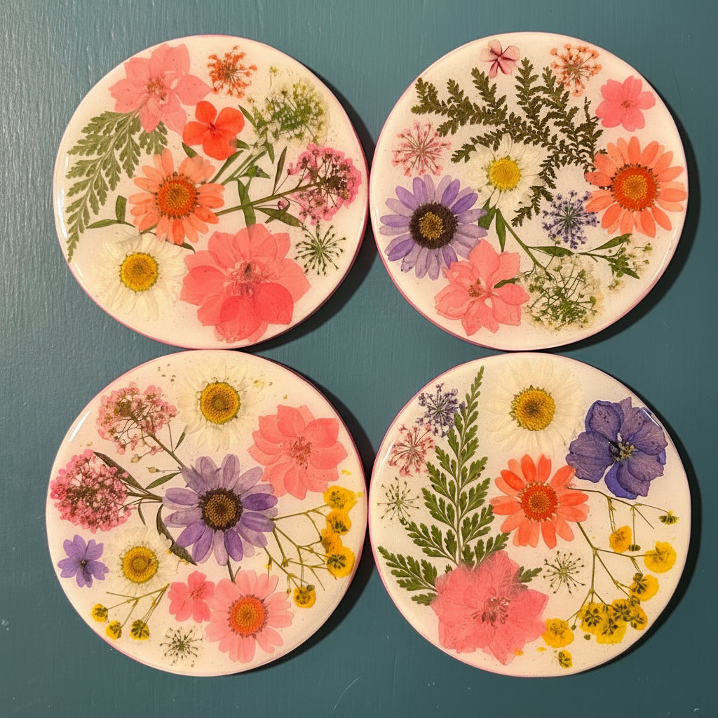 Pink Starburst Coaster Set