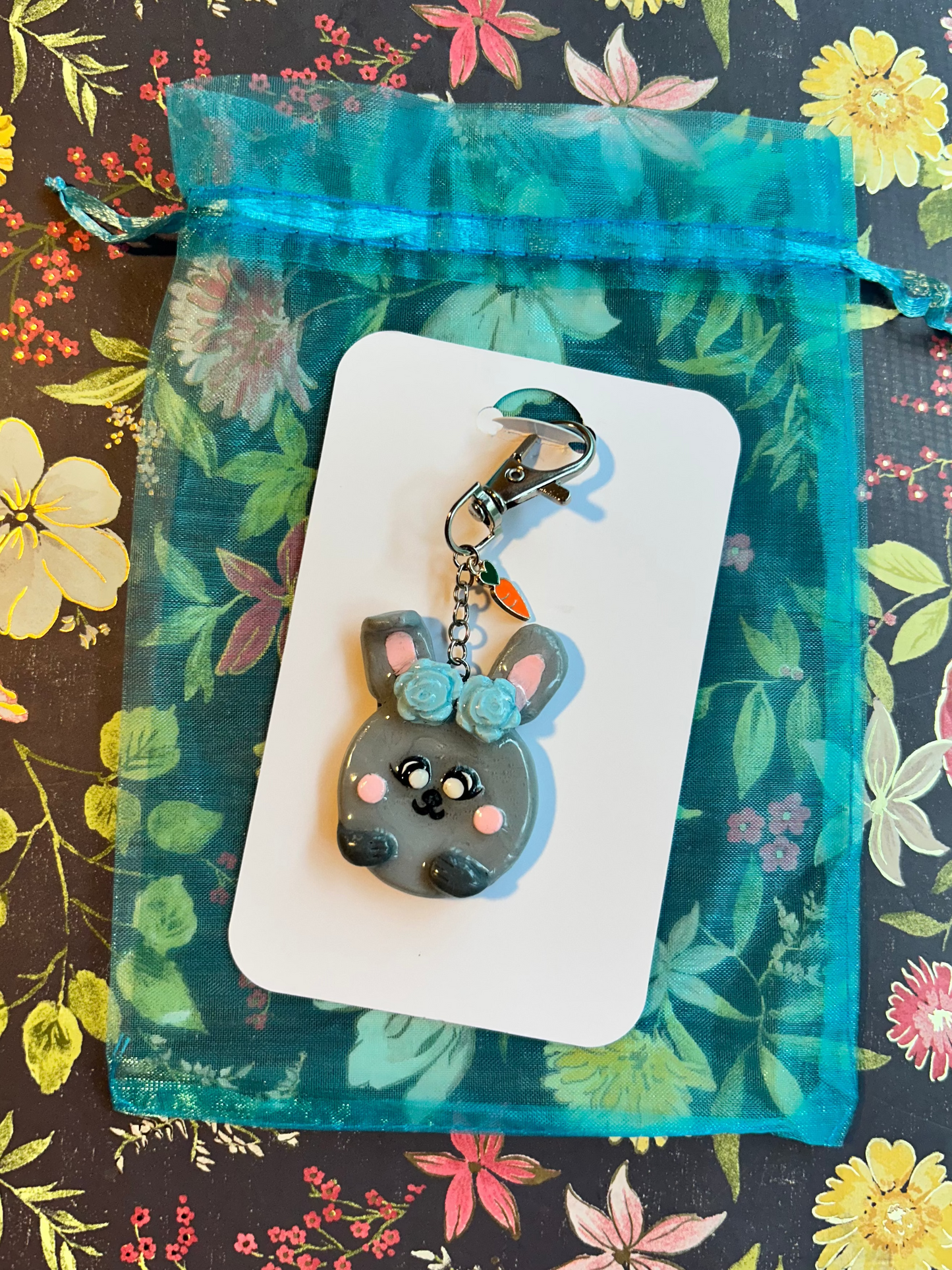 Grey Bunny Keychain/Purse Charm